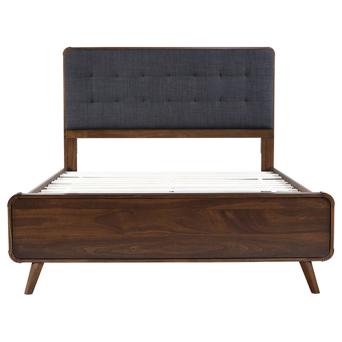 Robyn Wood Queen Platform Bed Dark Walnut