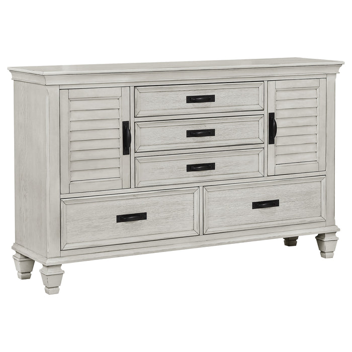 Franco 4-piece Queen Bedroom Set Distressed White