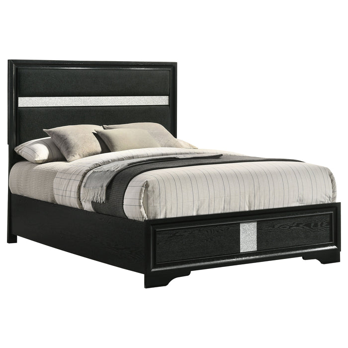 Miranda 54-inch Upholstered Full Panel Bed Black