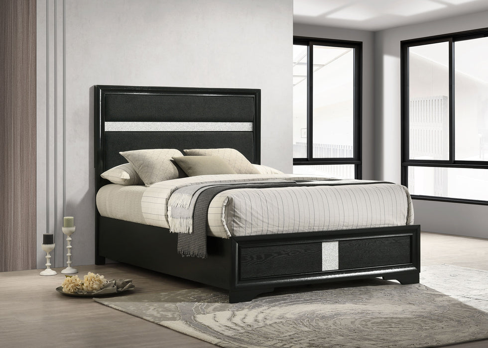Miranda 54-inch Upholstered Full Panel Bed Black