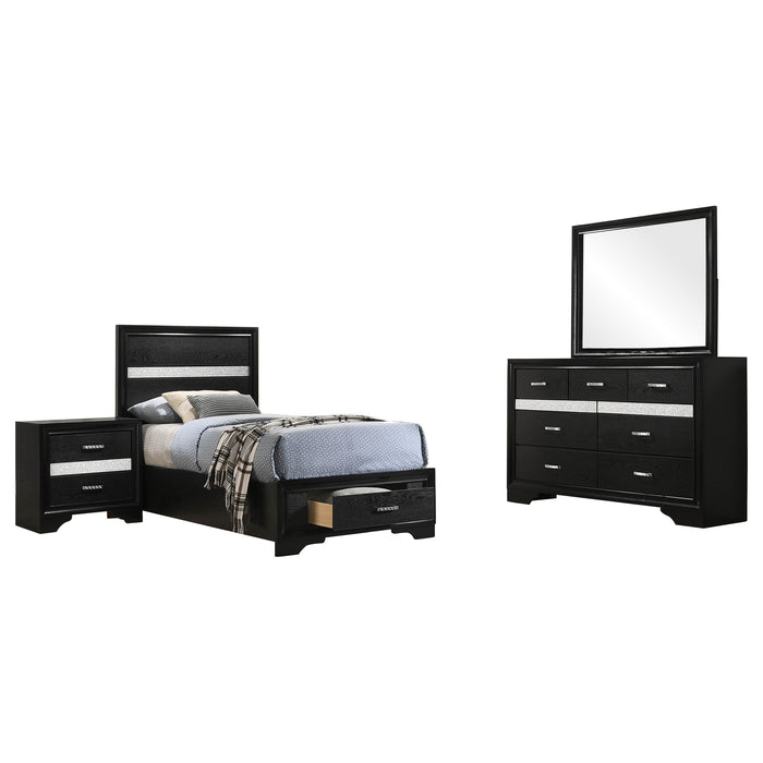 Miranda 4-piece Twin Bedroom Set Black