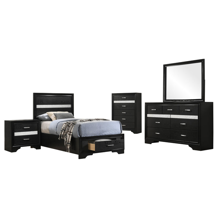 Miranda 5-piece Twin Bedroom Set Black
