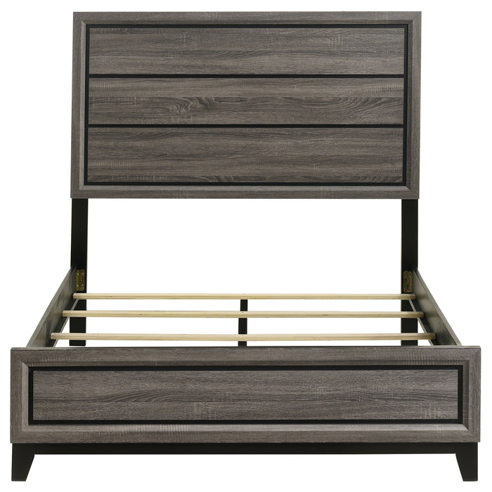 Watson Wood Full Panel Bed Grey Oak