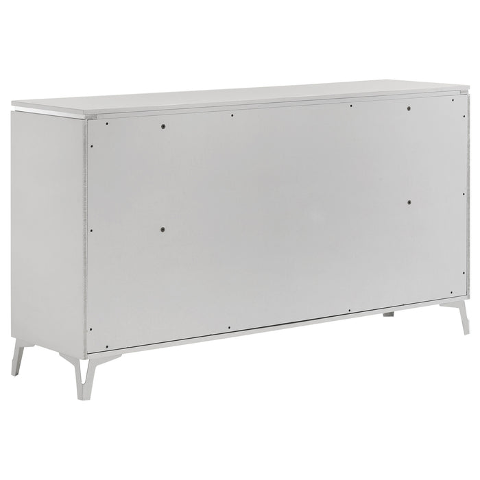 Cassia 4-piece Eastern King LED Bedroom Set White High Gloss