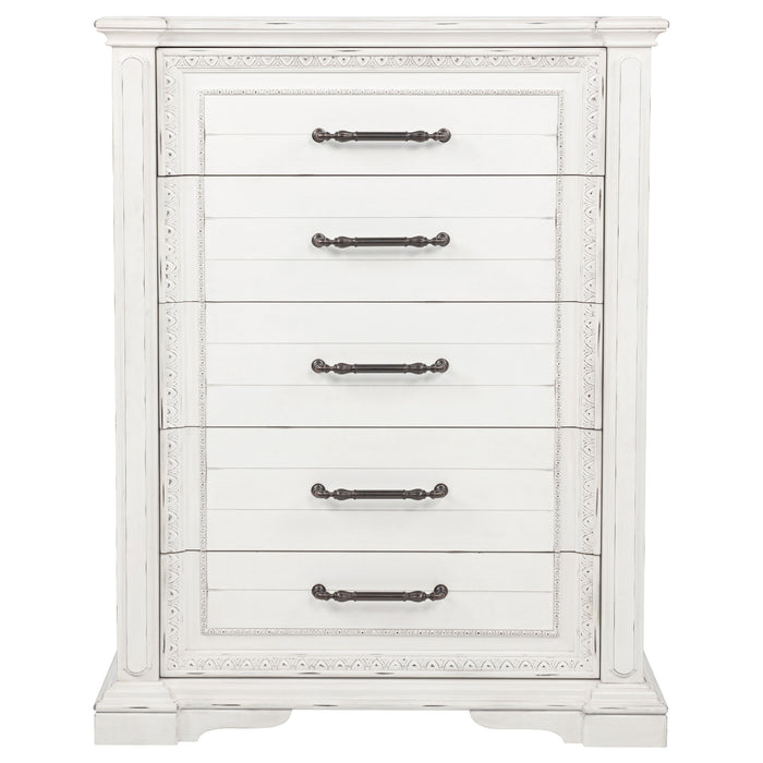 McKinney 5-drawer Bedroom Chest of Drawers Vintage White