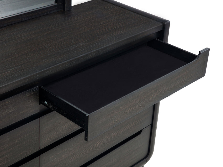Leandro 8-drawer Bedroom Dresser with Mirror Burnished Black
