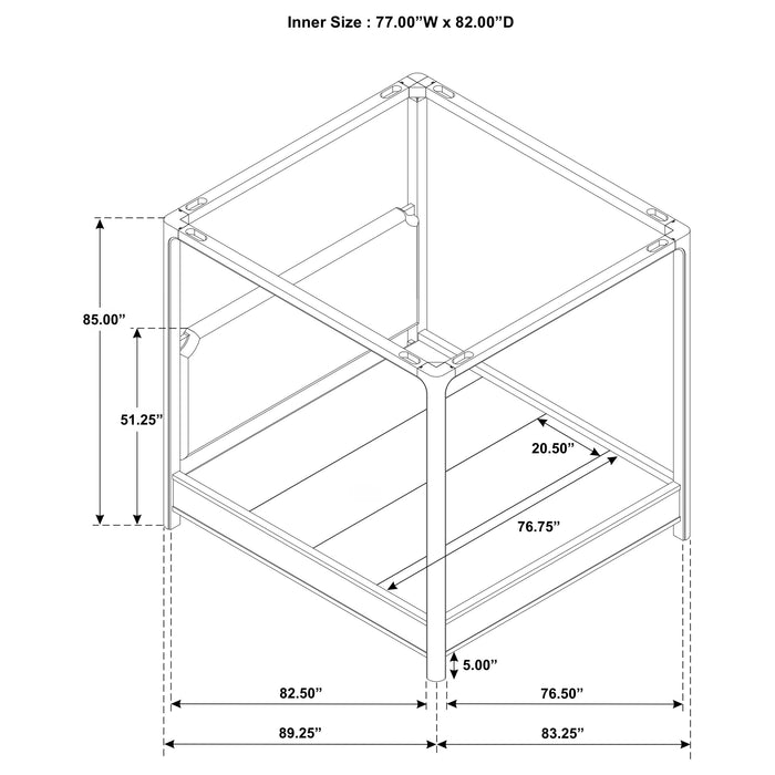 Solano 85-inch Eastern King Canopy Bed Weathered Mango