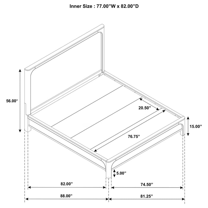 Solano 56-inch Eastern King Panel Bed Weathered Mango