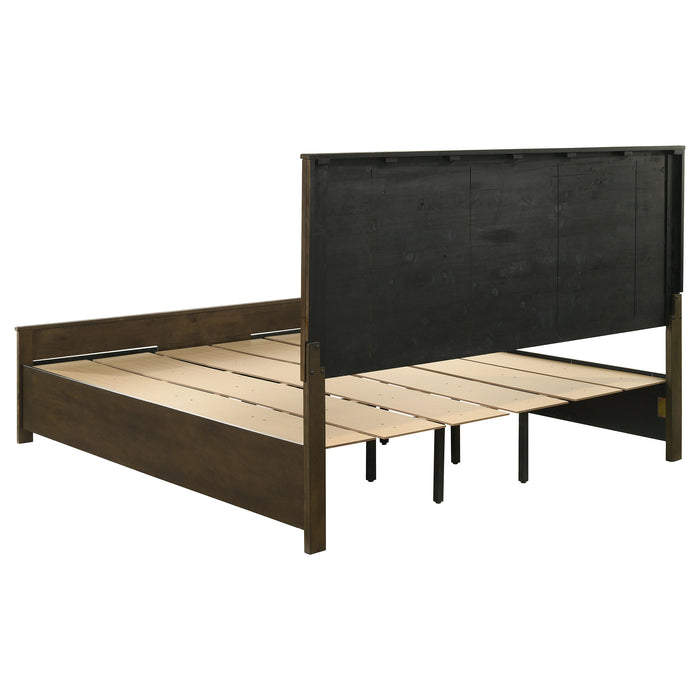 Woodmont Eastern King Storage Bed Rustic Golden Brown