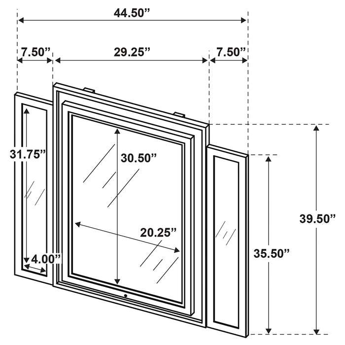 Lorient LED Dresser Mirror Ivory and Camel
