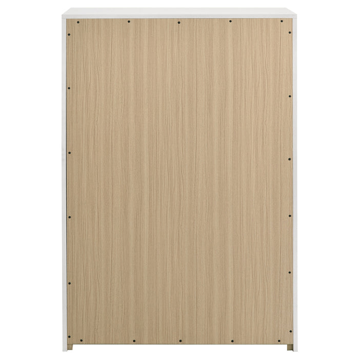 Ines 5-drawer Bedroom Chest of Drawers White High Gloss