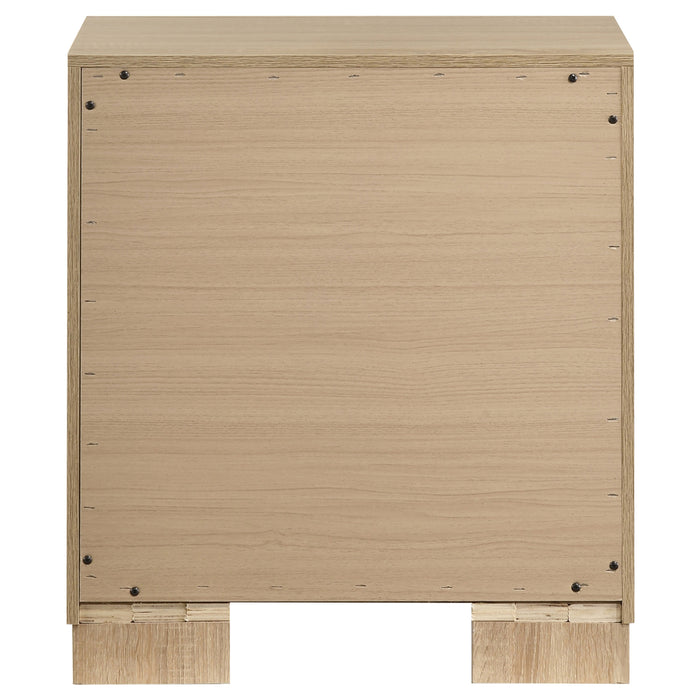 Arielle 2-drawer Bedroom Nightstand with Casters Light Oak