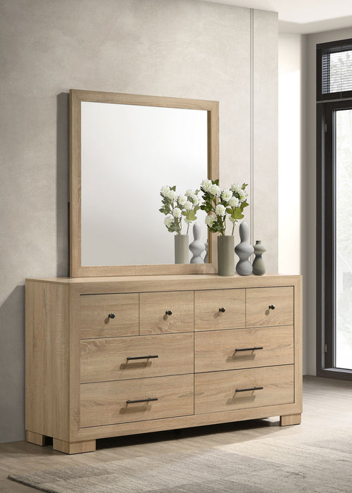 Arielle 6-drawer Bedroom Dresser with Mirror Light Oak