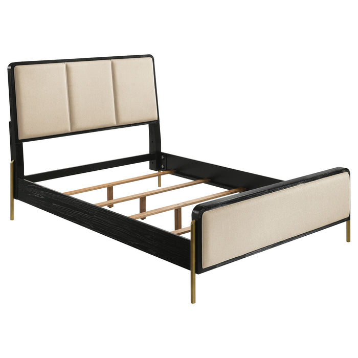 Arini 56-inch California King Panel Bed Cream and Black