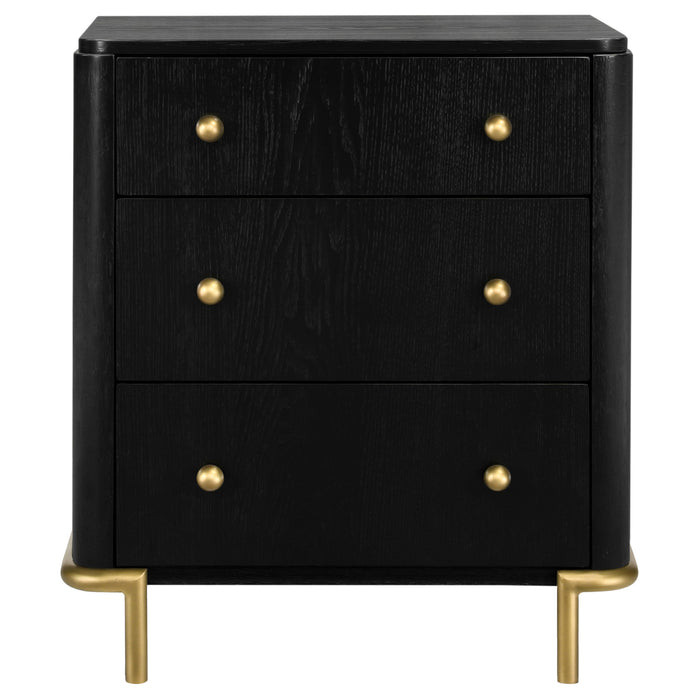Arini 3-drawer Nightstand Black