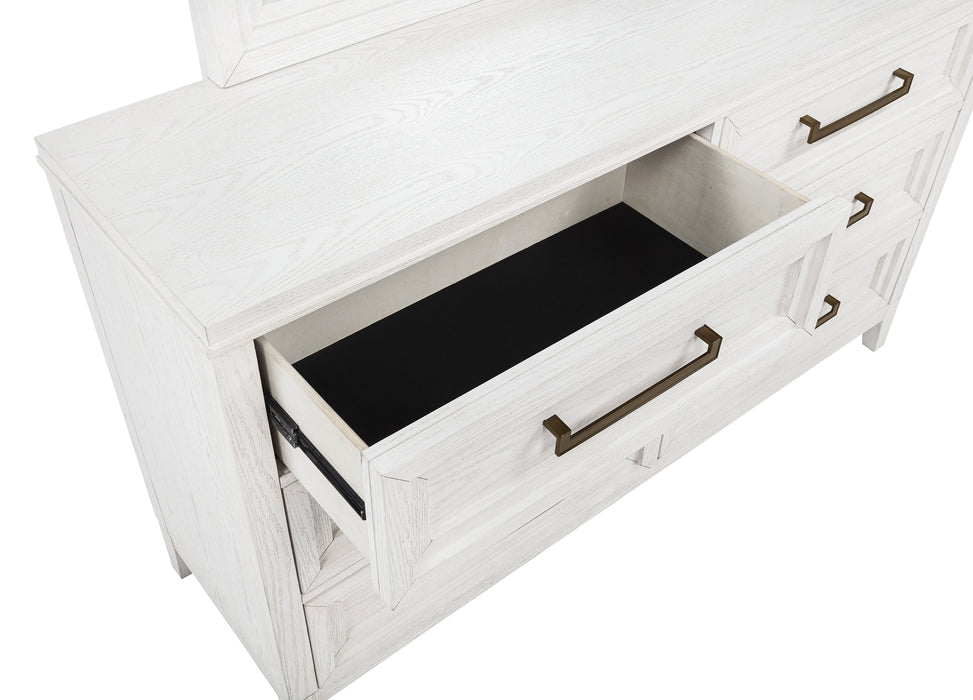 Marielle 4-piece Cal King Bedroom Set Distressed White