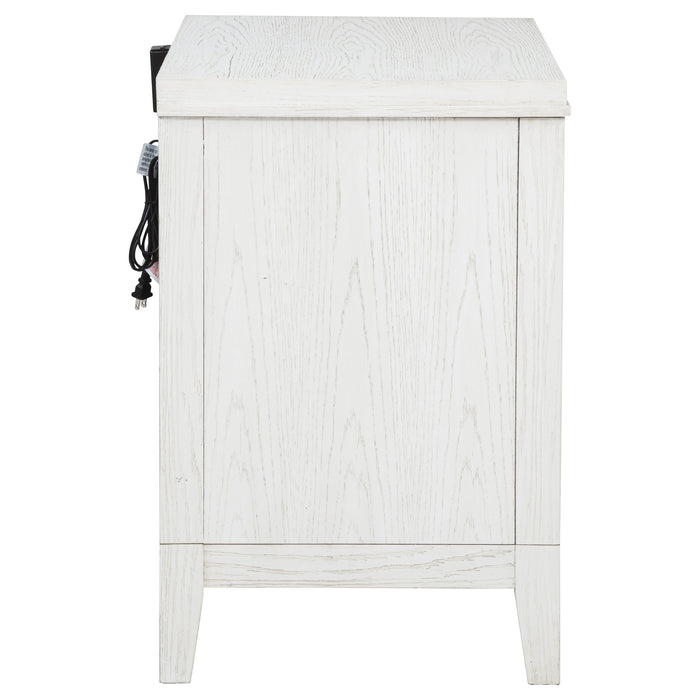 Marielle 2-drawer Nightstand Bedside Table Distressed White