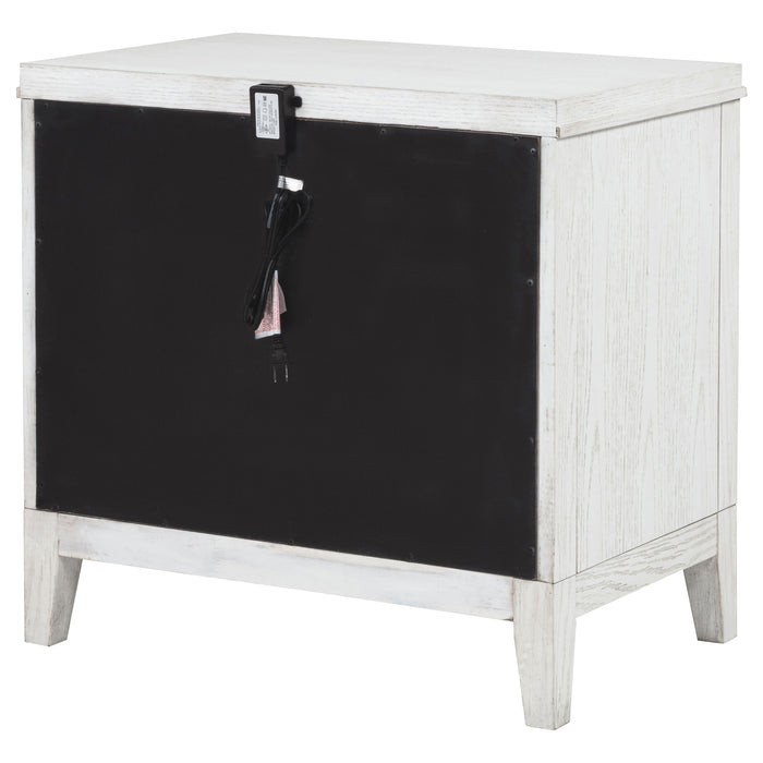 Marielle 2-drawer Nightstand Bedside Table Distressed White