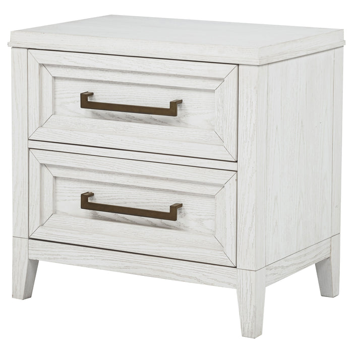 Marielle 2-drawer Nightstand Bedside Table Distressed White