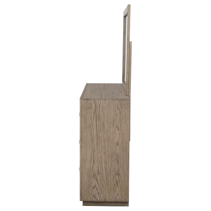Kenora 6-drawer Dresser and Mirror Barley Brown
