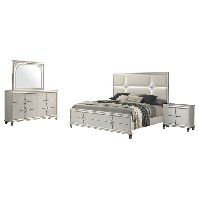 Olivia 4-piece California King Bedroom Set Pearl White