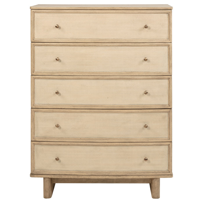 Kailani 5-drawer Bedroom Chest of Drawers Beige Oak
