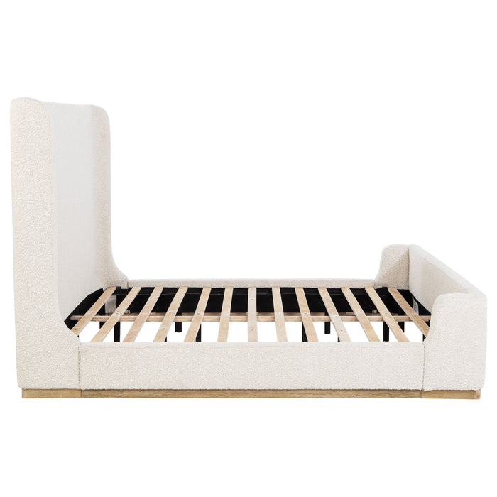 Nala Upholstered Eastern King Sleigh Bed Cream