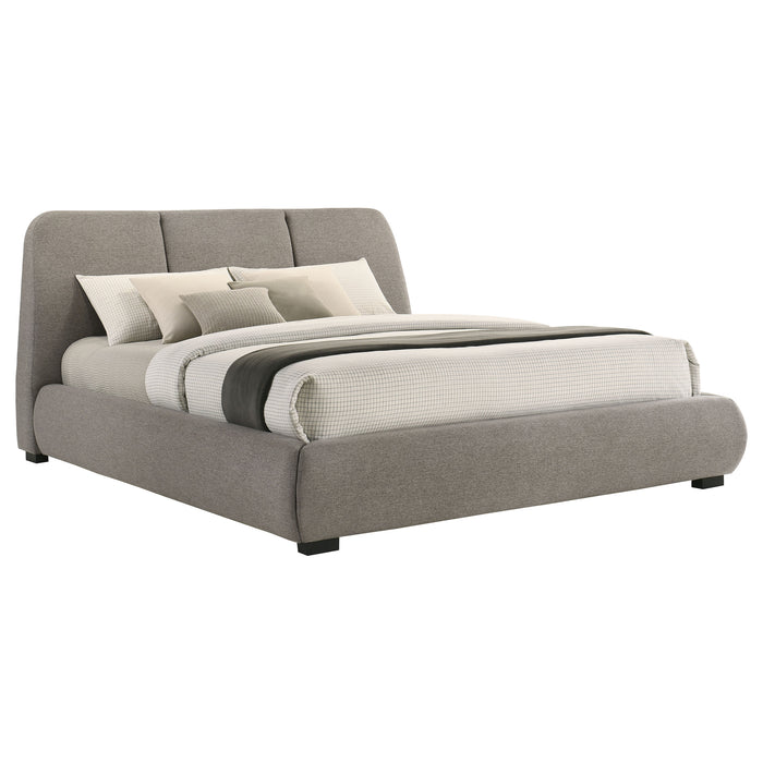 Mokena 46-inch Upholstered California King Platform Bed Taupe