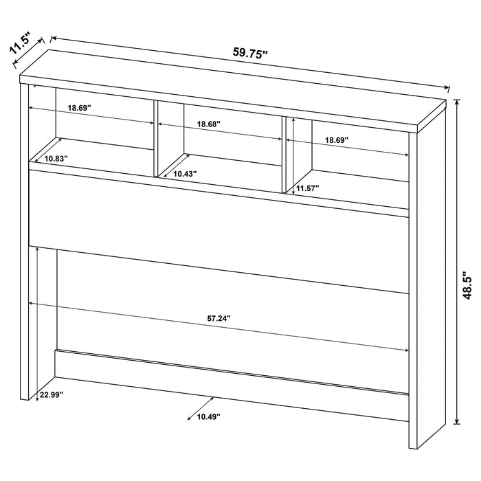 Westpark 3-piece Queen Bedroom Set Bookcase Headboard Black