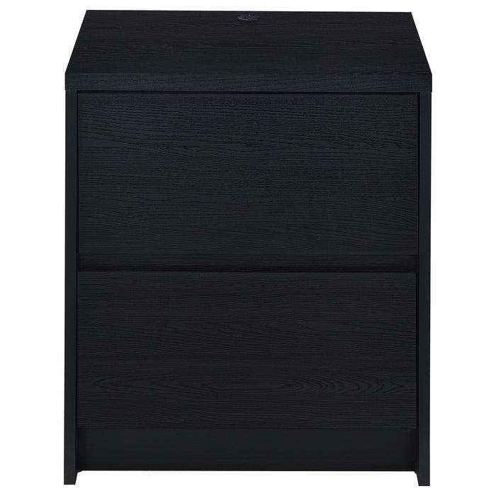 Westpark 2-drawer Nightstand LED Lights and USB Black