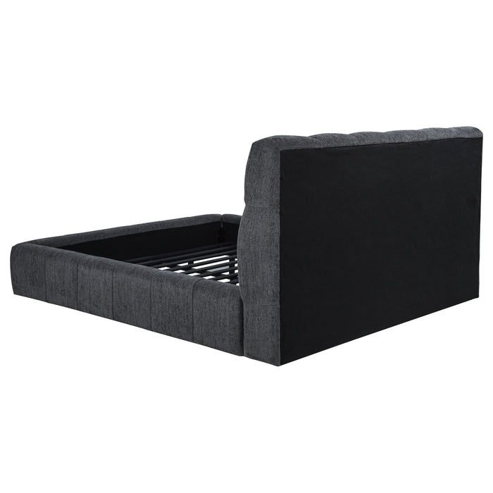 Nollet 48-inch Upholstered Eastern King Platform Bed Grey