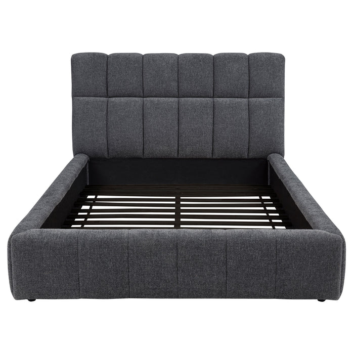 Nollet 48-inch Upholstered Queen Panel Platform Bed Grey