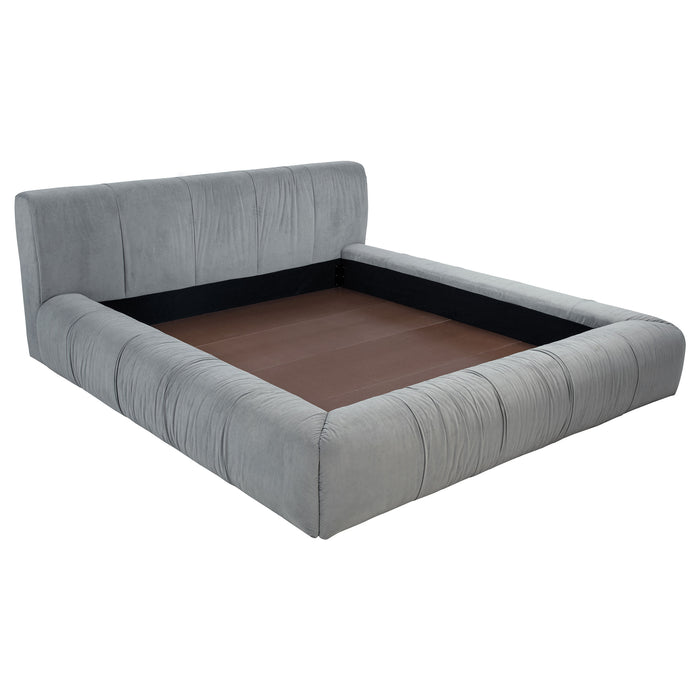 Wilshire Upholstered Eastern King Platform Bed Grey