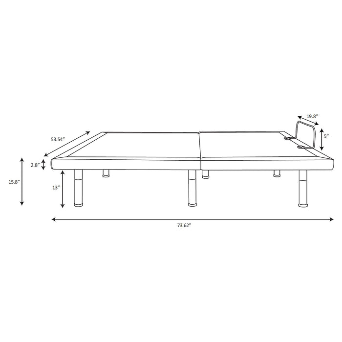 Negan Full Adjustable Bed Base Grey and Black
