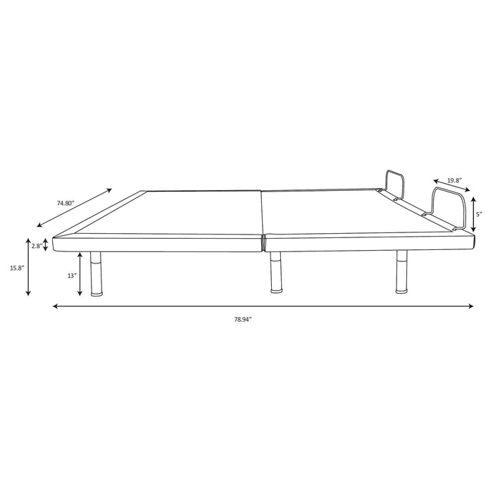 Negan Eastern King Adjustable Bed Base Grey and Black