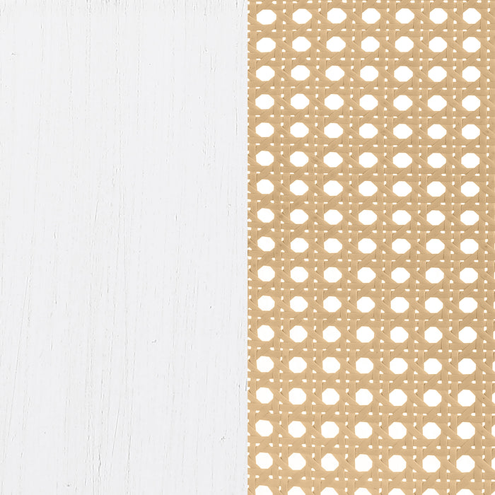 Lanewood Open Cane Webbing Metal Eastern King Bed White