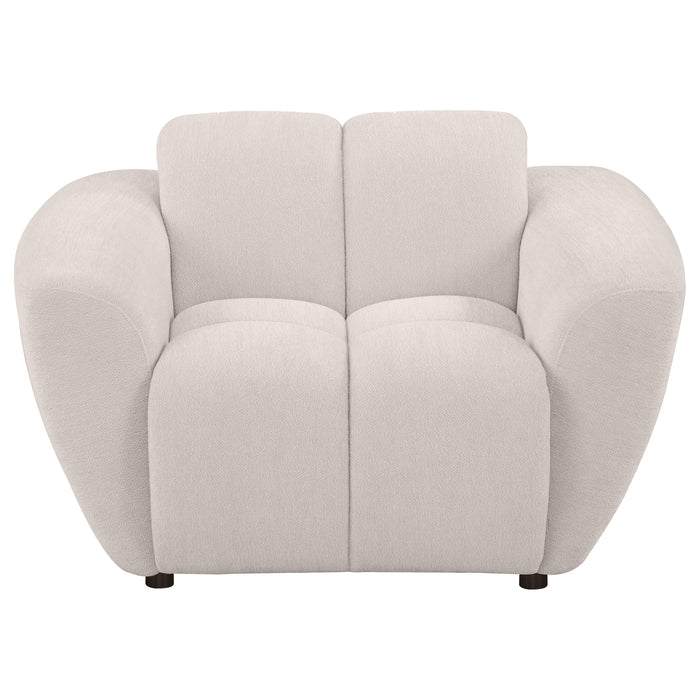 Destino Chenille Upholstered Splayed Arm Accent Chair Greige