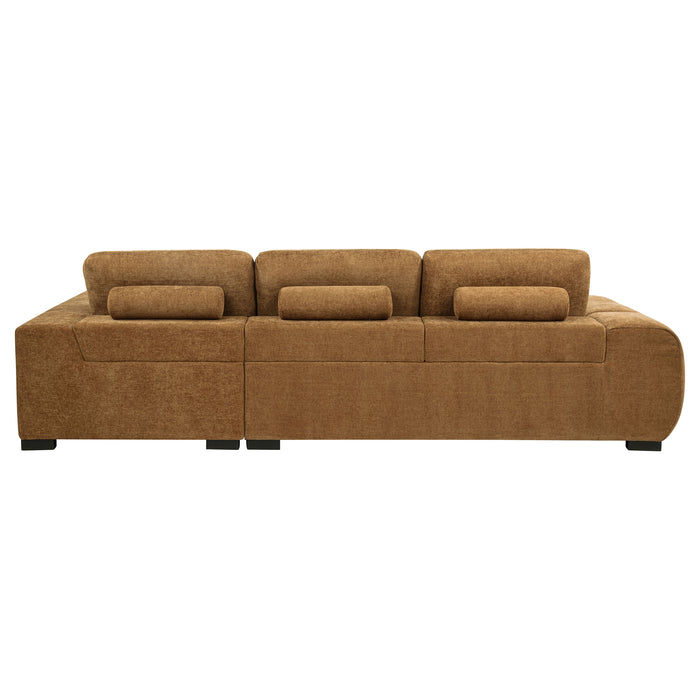 Octavia Upholstered Sectional Chaise Sofa Amber