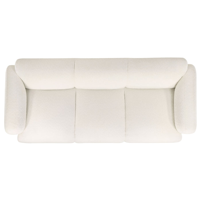 Dorset 3-piece Upholstered Round Track Arm Sofa Set White