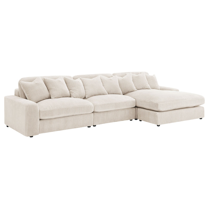 Blaine Upholstered Reversible Chaise Sectional Sofa Sand