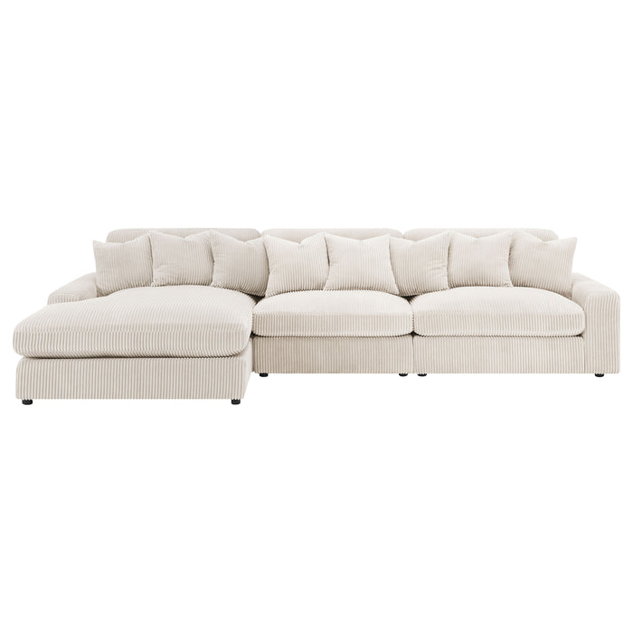 Blaine Upholstered Reversible Chaise Sectional Sofa Sand