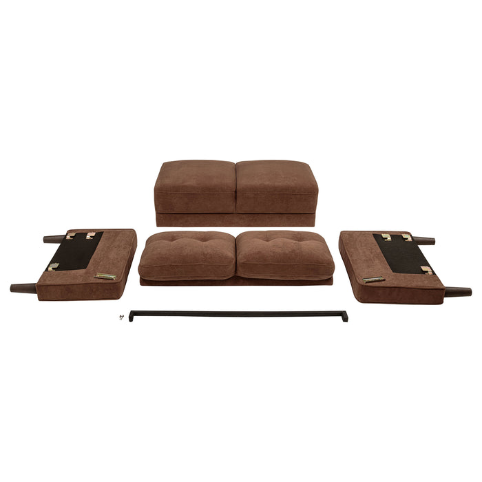 Bowen II Fabric Upholstered Track Arm Sofa Rust
