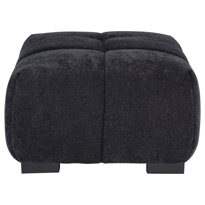 Octavia Upholstered Rectangular Ottoman Black