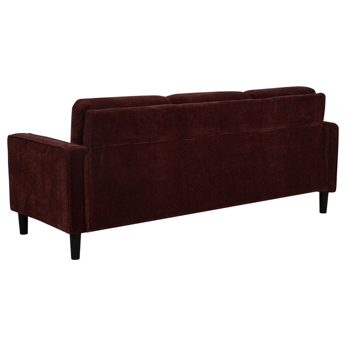 Ruth 77-inch Fabric Upholstered Track Arm Sofa Rust Red
