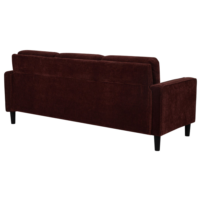 Ruth 77-inch Fabric Upholstered Track Arm Sofa Rust Red