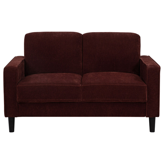 Ruth 2-piece Fabric Upholstered Track Arm Sofa Rust Red