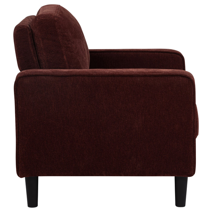 Ruth Fabric Upholstered Track Arm Accent Chair Rust Red