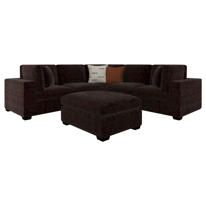 Lakeview 6-piece Upholstered Modular Sectional Chocolate