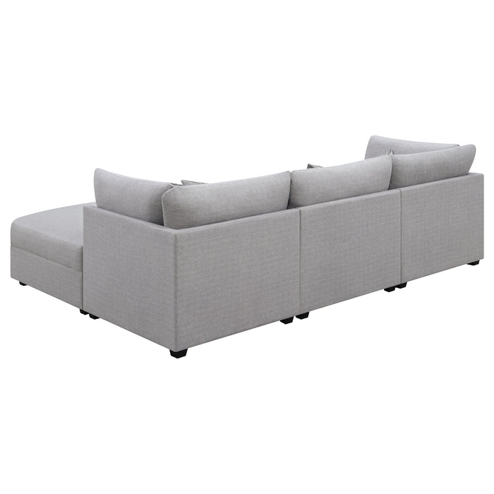 Cambria 4-piece Upholstered Modular Sectional Sofa Grey