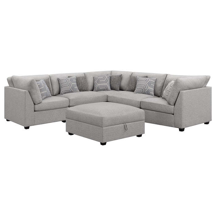 Cambria 6-piece Upholstered Modular Sectional Sofa Grey